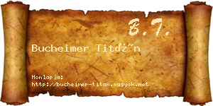 Bucheimer Titán névjegykártya